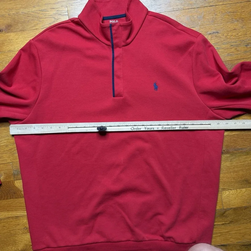 Polo Ralph Lauren Double Knit‎ Mockneck 1/4 Snap XL Red Pullover (A0132)